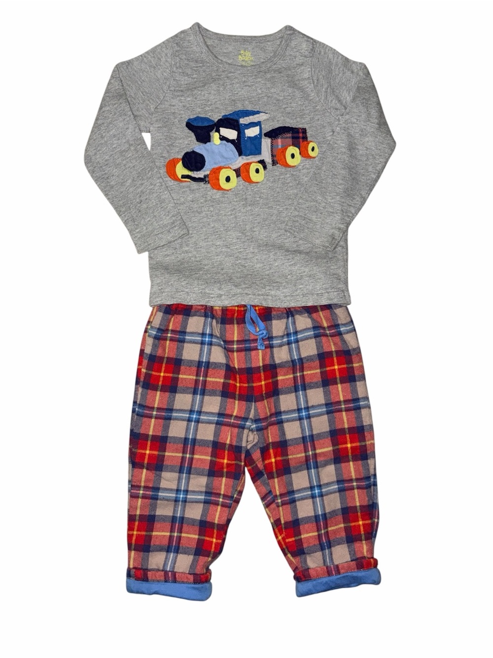 Kids Grey Train with Plaid Pants
